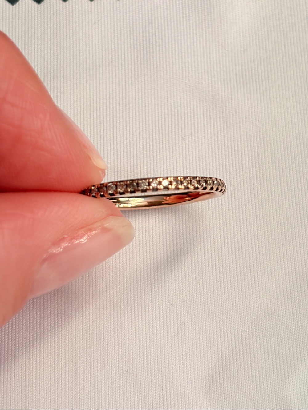 Djula infinity band brown diamond ring, 18K rose gold
